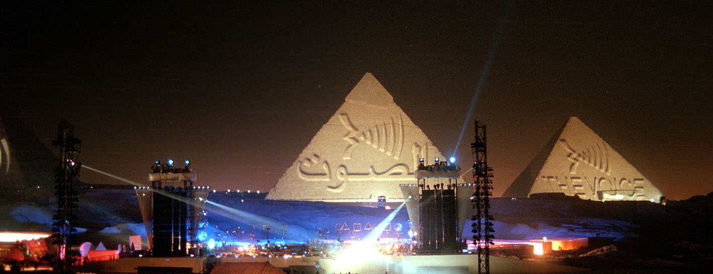 Concert slides on pyramids