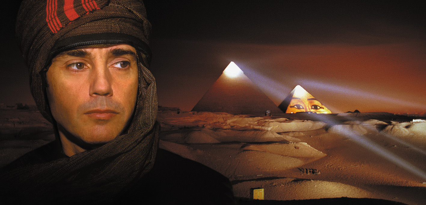 Jean Michel Jarre in front of the pyramids