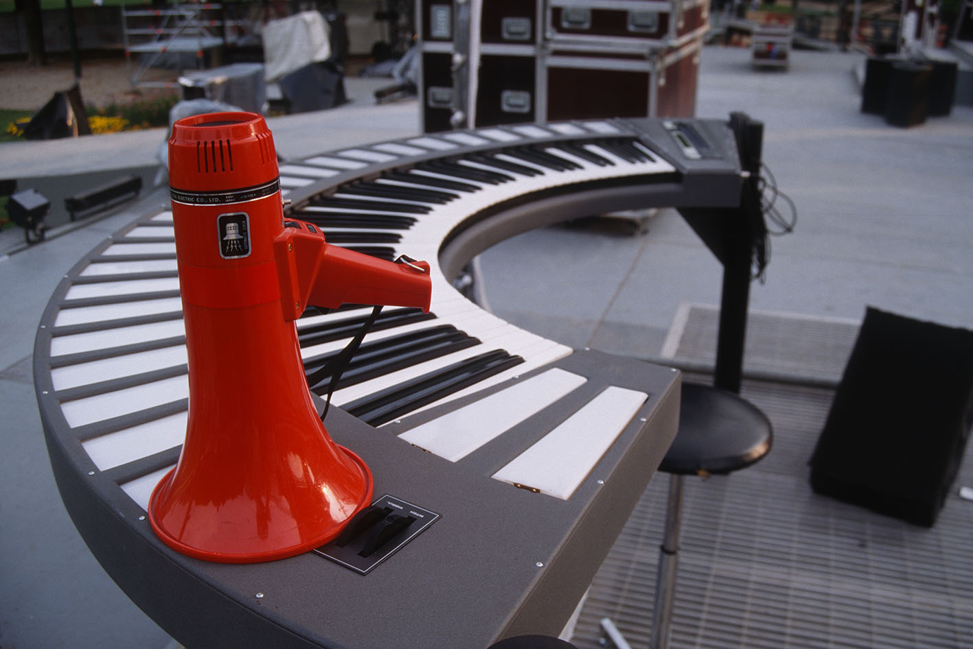 Megaphone on circular keyboard